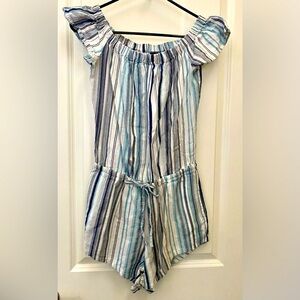 Splendid Striped Blue & White Romper XS